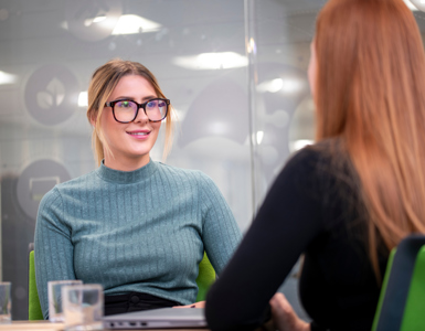 Two colleagues in meeting